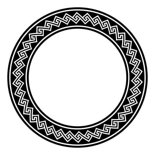 霍皮曲纹图案，圆框无缝衔接，不连贯曲纹图片下载