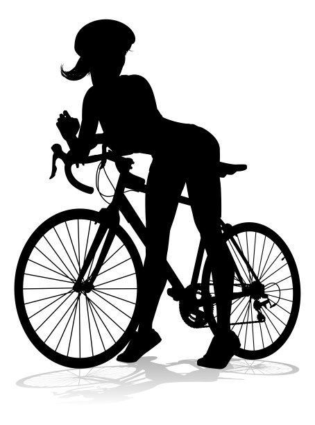 自行车和骑自行车的剪影图片下载