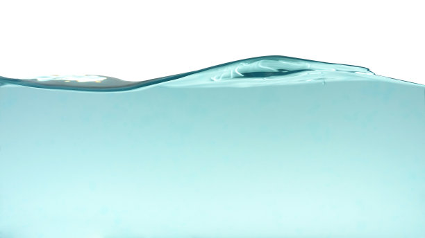 水波和飞溅与气泡的空气隔离在白色的背景图片下载