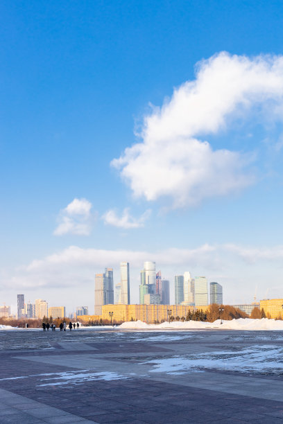 从Poklonnaya Gora观看莫斯科城市房屋图片下载