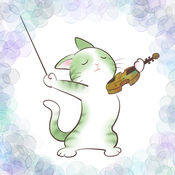 猫和小提琴图片下载