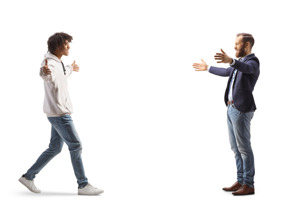 一个非裔美国青年遇到一个白人男子图片下载