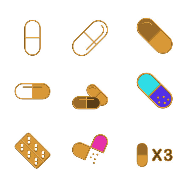 说明矢量图形胶囊图标图片下载