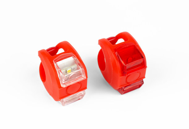 前后方自行车灯在白色背景图片下载