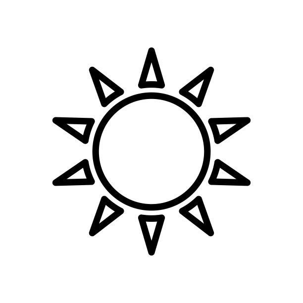 太阳图标矢量。简约的现代设计。图片下载