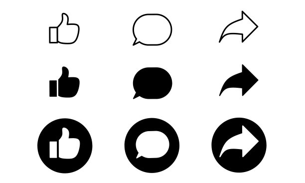 像评论分享图标设置隔离在白色背景上图片下载