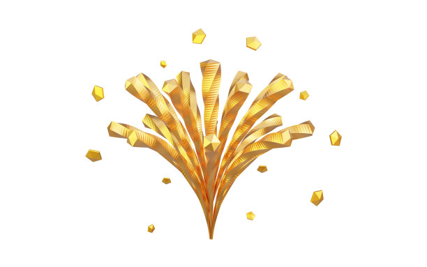 金色的火唤醒图标在白色背景3d渲染概念快乐的节日图片下载