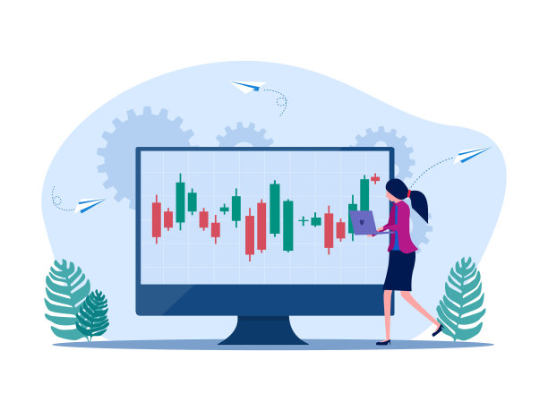 女投资者和班长一起看股票走势图。股票交易。金融和投资的概念图片下载