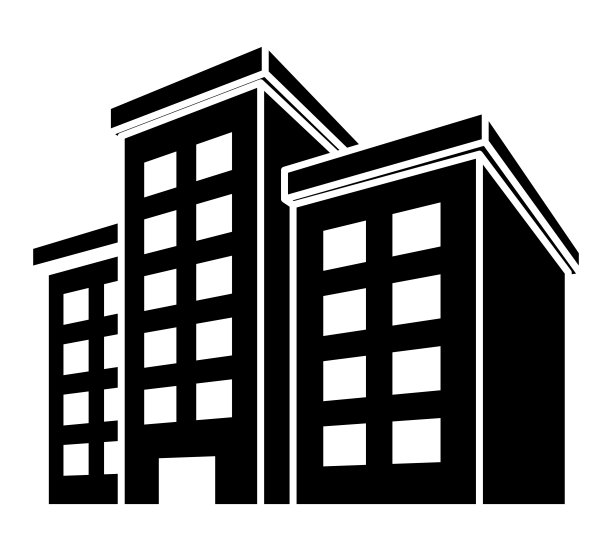 建筑图标孤立矢量三维剪影。图片下载