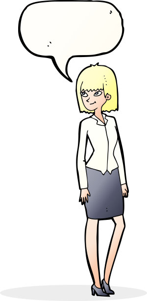 卡通漂亮的女商人说话泡沫图片下载
