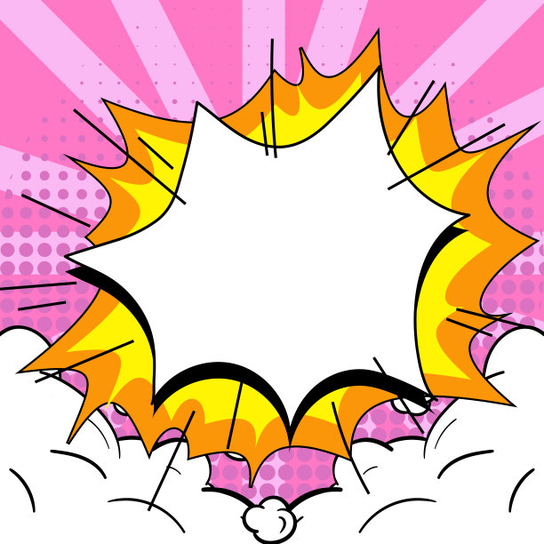 漫画设计框架。相框设置爆炸气泡为添加拼贴，滑稽可爱的漫画照片收集为推广图片下载