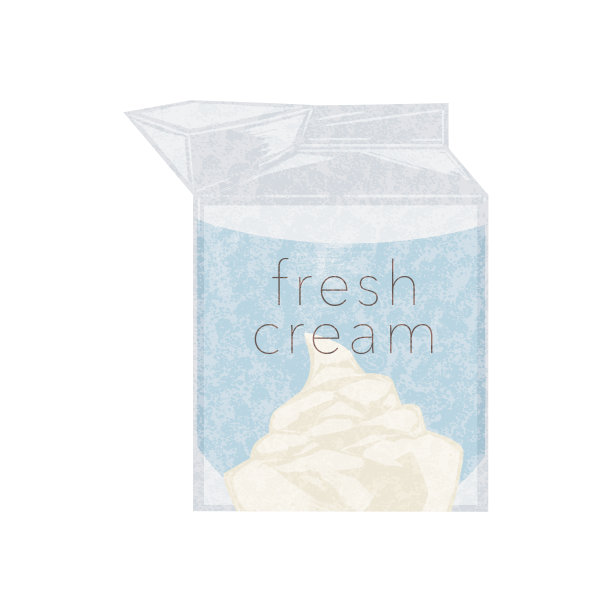 鲜奶油包装手绘水彩风格插画图片下载