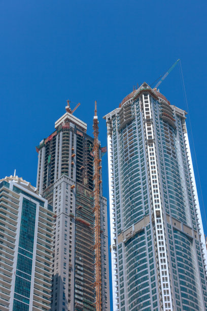 阿联酋迪拜码头在建的现代摩天大楼图片下载