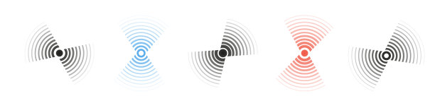 抽象的图标。声纳声波。圆的形状。振动径向信号。矢量隔离图图片下载