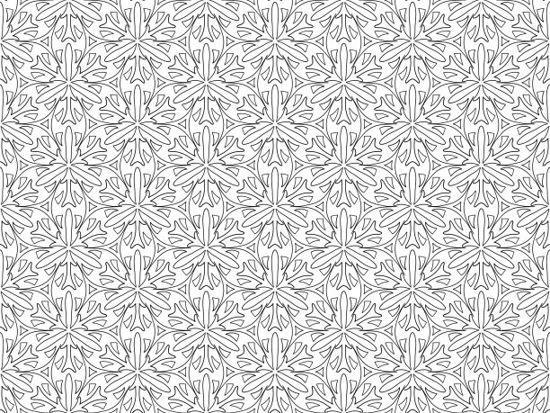几何花卉轮廓图案。图片下载