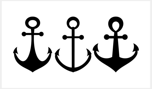 模板锚剪贴板隔离。海洋符号矢量股票插图。每股收益10图片下载