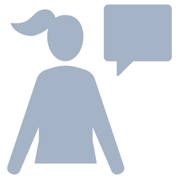 人们说话，交谈，交流图标。女性剪影和语音气泡。图片下载