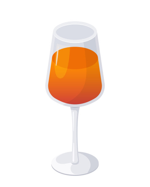 橙色的鸡尾酒。Aperol Spritz鸡尾酒或一杯橙汁。矢量插图在平面卡通风格。图片下载