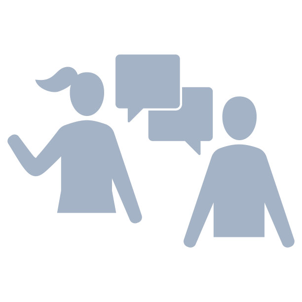 人们说话，交谈，交流图标。人类剪影和语音气泡。图片下载