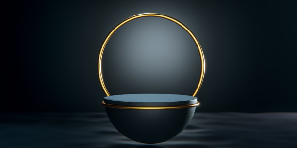 暗色背景植入式广告。他的3D渲染在深色背景上展示了植入式广告，创造了惊人的视觉效果。用于广告和营销。三维渲染图片下载