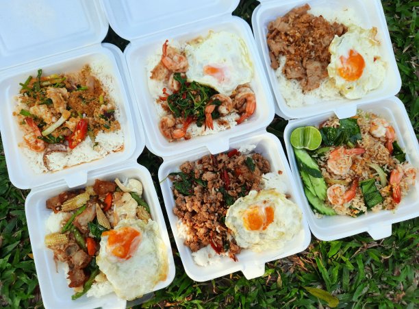 什锦外卖餐-曼谷街头小吃。图片下载