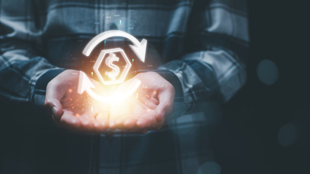 财务图标和箭头显示增长人手，分析公司财务数据，计划评估和审查预算，财务和投资的概念图片下载