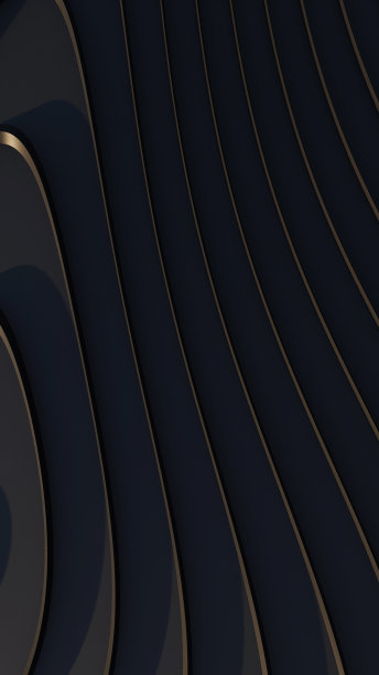 黑色设计用于网站，海报，品牌标识，演示模板。灰色线条曲线设计在抽象的黑色背景。黑色水平模板或横幅，商业背景。三维演示图片下载