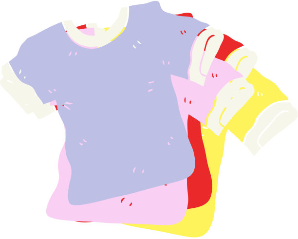 平面彩色t恤插图图片下载