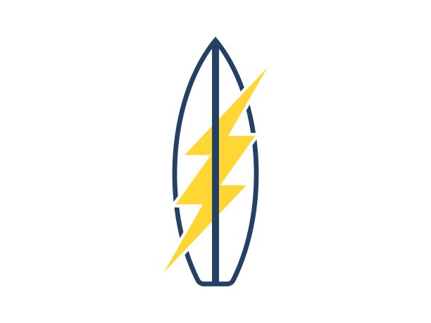 内置闪电的冲浪板图片下载