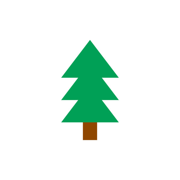 树平面图标。圣诞树图标。矢量插图隔离在白色背景上。图片下载