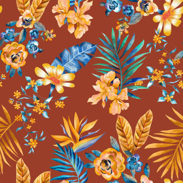 水彩花图案图片下载