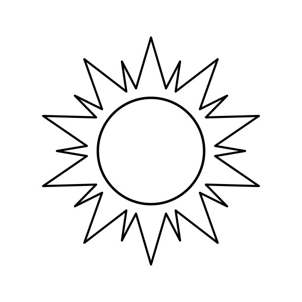 太阳图标矢量。简单的最小现代设计模板，打印，网络，社交媒体帖子图片下载