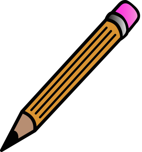 铅笔的矢量插图。校徽平面设计，标志，网站，社交网络，移动应用，用户界面插图。图片下载