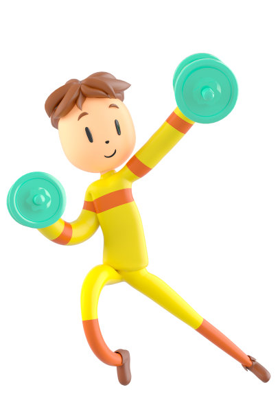 3d男孩卡通人物在行动与剪辑路径。3 d插画家。体育活动。运动健身。锻炼训练的生活方式。男子球员。虚拟现实技术。健身房户外。网络空间对象概念。图片下载