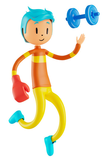 3d男孩卡通人物在行动与剪辑路径。3 d插画家。体育活动。运动健身。锻炼训练的生活方式。男子球员。虚拟现实技术。健身房户外。网络空间对象概念。图片下载