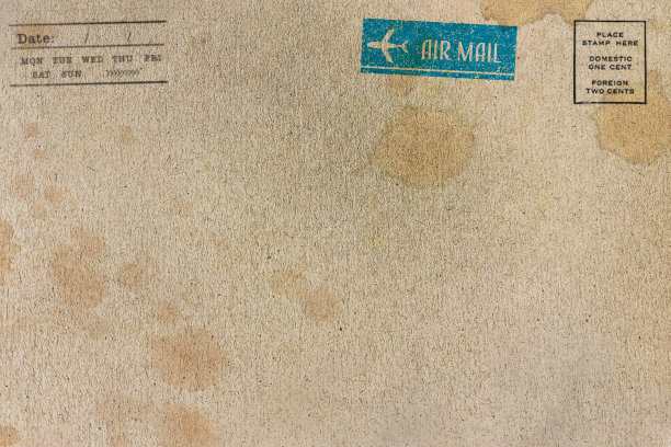 旧明信片背面有脏污渍图片下载