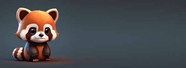 可爱的卡通小熊猫。有复制空间的人物。空平面背景。图片下载