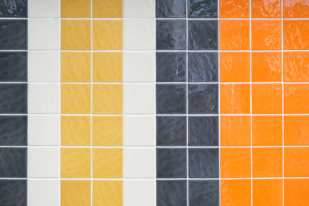 多色陶瓷小方砖，内衬竖条纹图片下载