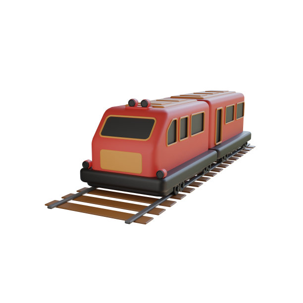 3d插图，火车轨道运输车辆，运送乘客或货物到目的地图片下载