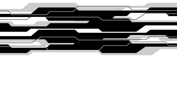 抽象的黑色灰色线条网络未来主义技术几何动态在白色空白空间创意设计现代未来主义背景图片下载