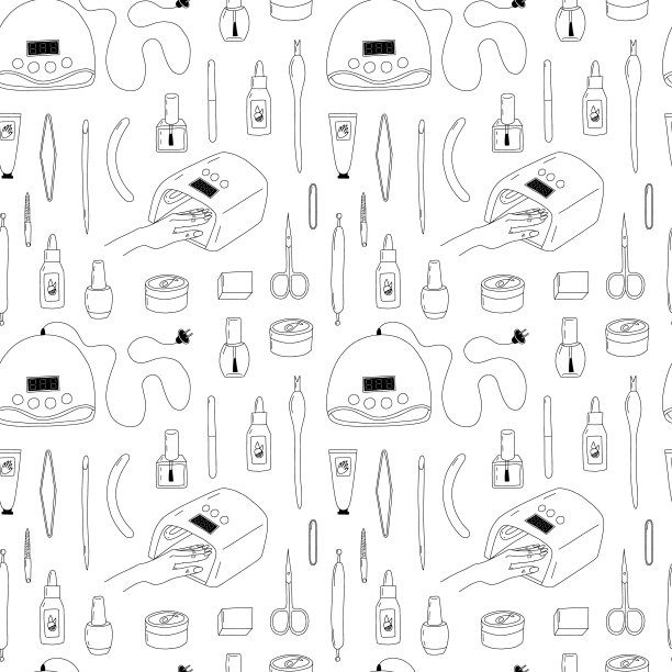 手绘美甲无缝模式图片下载