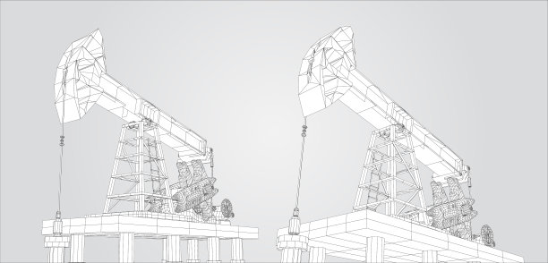 石油井架。向量3d对象。矿产开采。图片下载