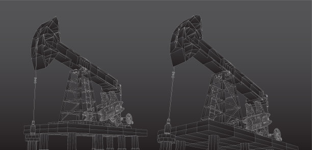 石油井架。向量3d对象。矿产开采。图片下载