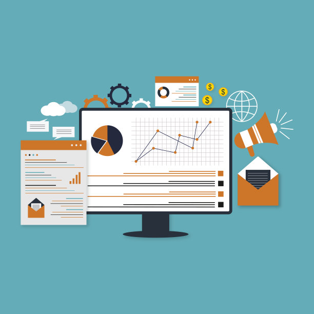 扁平化风格的内容营销理念图片下载