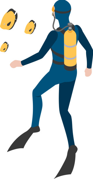 水肺潜水员服装组成图片下载