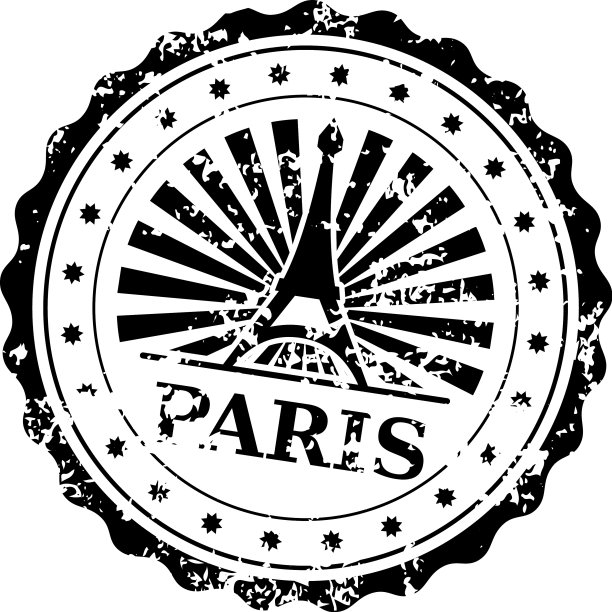 巴黎邮政邮票垃圾油墨橡胶密封图片下载