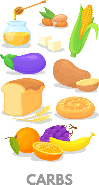碳水化合物图表卡通食物宏量营养素健康图片下载