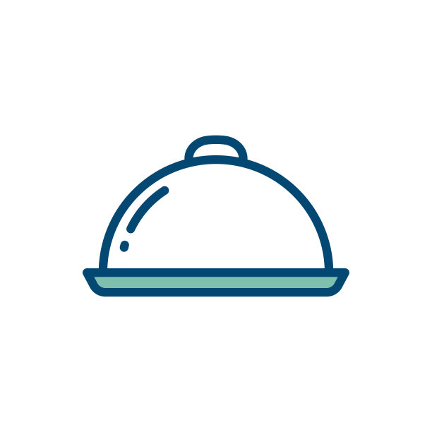 食物托盘图标矢量设计模板在白色背景图片下载