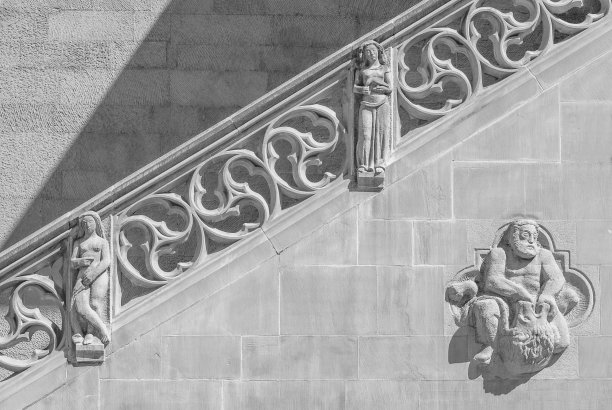 古老的石头楼梯和墙壁图片下载