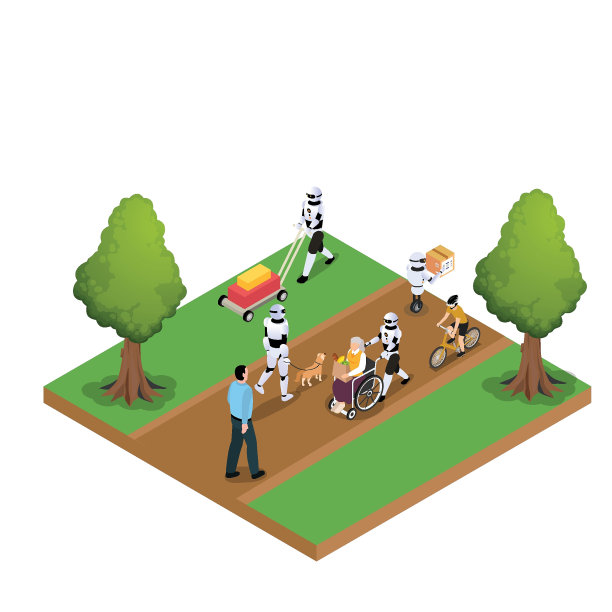 机器人在公园里帮助人们图片下载